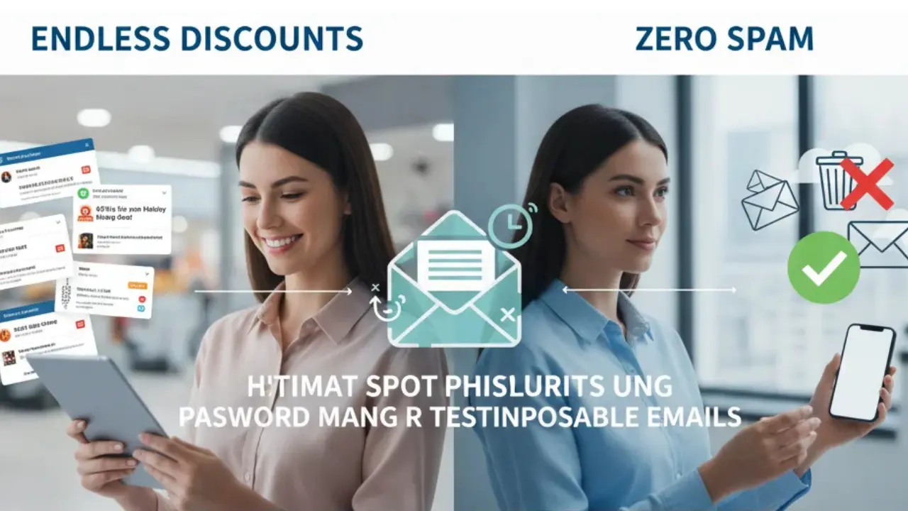 Online shopper saving money using temporary email for discounts